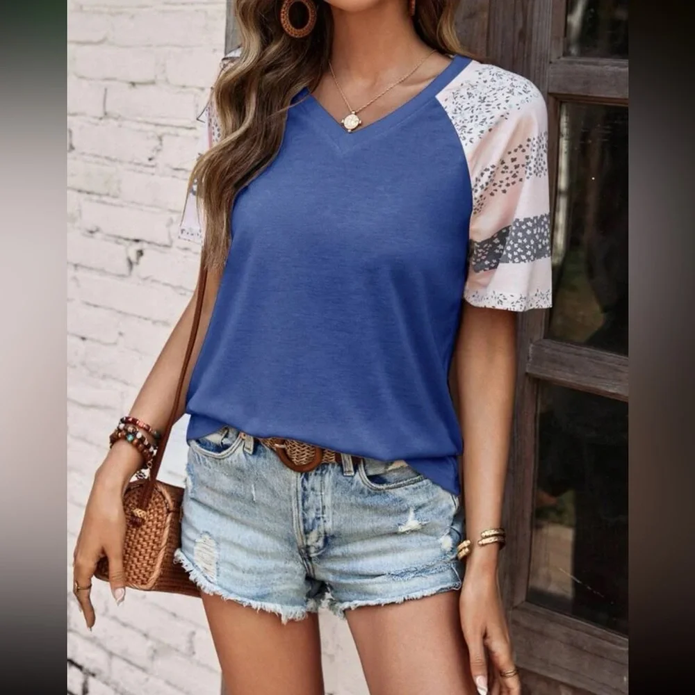 Boho ditsy floral print raglan sleeve blouse - Picture 13 of 16